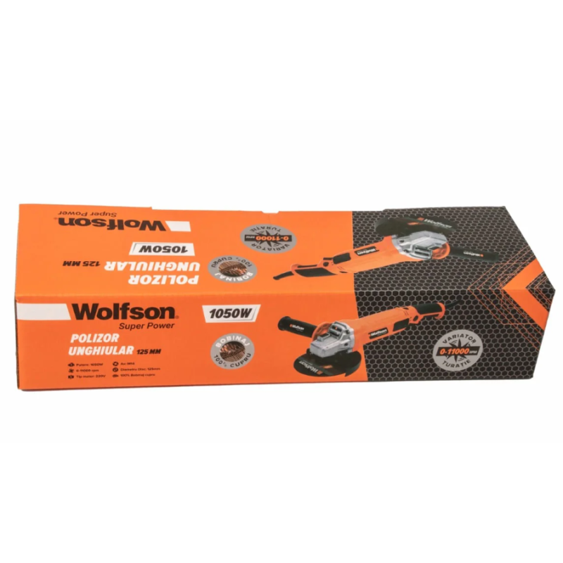 Polizor unghiular cu variator Wolfson - 1050W, 125mm