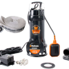 Pompa submersibila profesionala cu tocator Wolfson pentru apa murdara PWT-7500-F, 1500W, debit max 1800l/h - 2 toli + Furtun pompieri