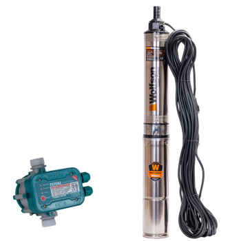 Pompa submersibila apa curata 1100W, WOLFSON PM-1500-8, 8 turbine, cablu 25m, 6600L/h + Presostat