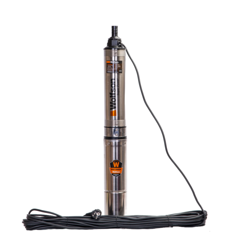 Pompa submersibila apa curata 1100W, WOLFSON PM-1500-8, 8 turbine, cablu 25m, 6600L/h, inaltime max pompare 58m, diametru 100mm, motor capsulat