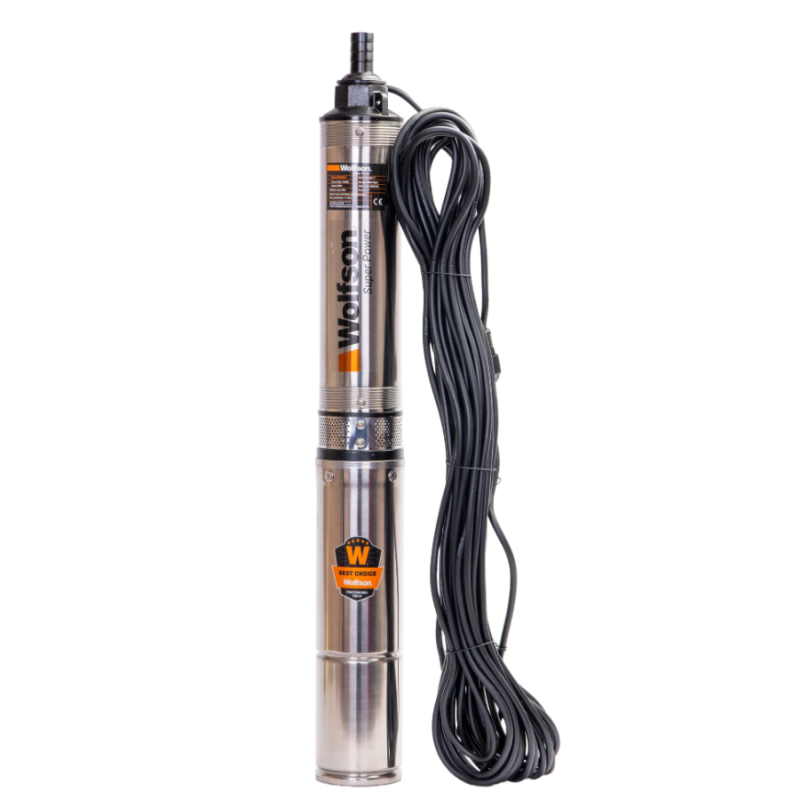 Pompa submersibila apa curata 1100W, WOLFSON PM-1500-8, 8 turbine, cablu 25m, 6600L/h, inaltime max pompare 58m, diametru 100mm, motor capsulat