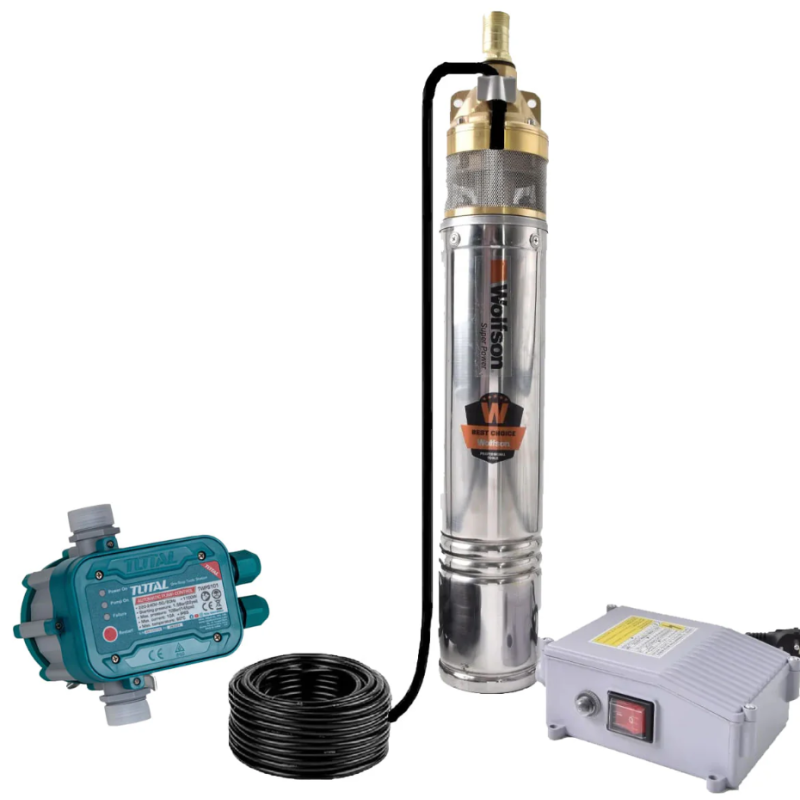 Pompa submersibila apa curata WOLFSON 4SKM-150 PRO - 1100W, 3300 l/h + Presostat