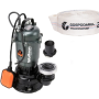 Pompa submersibila apa murdara Wolfson TP-3100, 1100W, 2", 10000 l/h + furtun PVC panzat tip pompieri 2" 20m, 50mm
