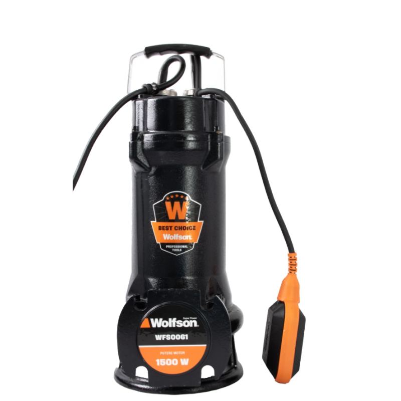 Pompa submersibila profesionala cu tocator Wolfson pentru apa murdara PWT-7500-F, 1500W, debit max 18000l/h - 2 toli