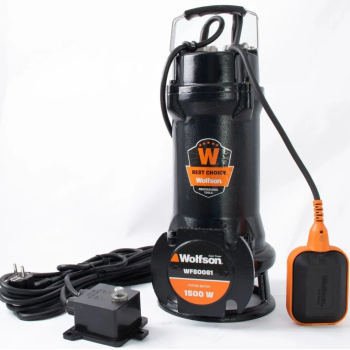 Pompa submersibila profesionala cu tocator Wolfson pentru apa murdara PWT-7500-F, 1500W, debit max 18000l/h - 2 toli + furtun 20m
