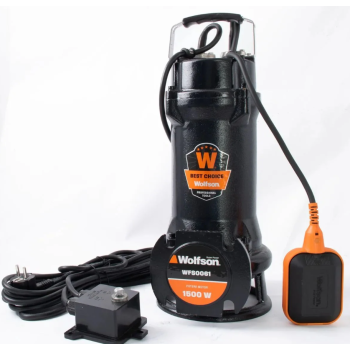 Pompa submersibila profesionala cu tocator Wolfson pentru apa murdara PWT-7500-F, 1500W, debit max 18000l/h - 2 toli +furtun 20m + cuple
