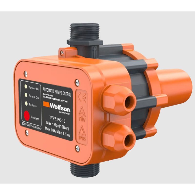 Presostat electronic WOLFSON PC-10, control automat presiunii, protectie supratensiune