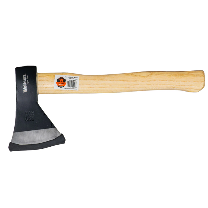 Toporisca Wolfson 800g, 380mm cu maner din lemn