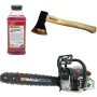 Drujba pe benzina WOLFSON IMPERIO 6000 - 3.2 CP, 52cc + ulei amestec 0.5L, toporisca Wolfson 600g