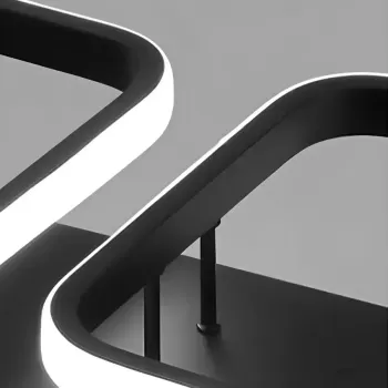 Lustra LED VERTEX 50W, 4 Patrate, Liniara, lumina Rece/Calda/Neutra, Neagra