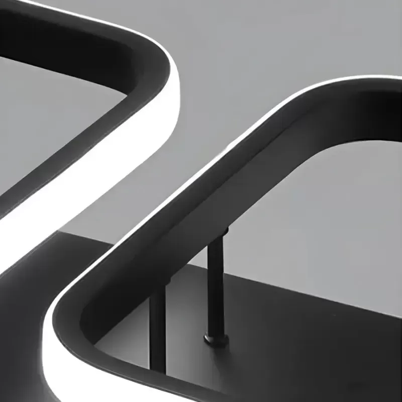 Lustra LED VERTEX 50W, 4 Patrate, Liniara, lumina Rece/Calda/Neutra, Neagra