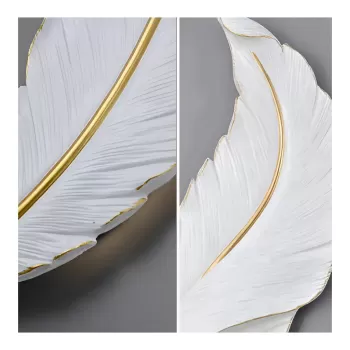 Aplica LED Pena 65cm Alb Auriu