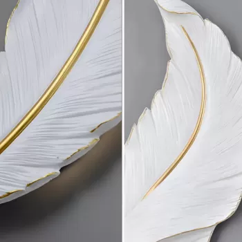 Aplica LED Pena 25W 45cm Alb Auriu