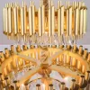 Candelabru Cristal VERSAILLES Nobile 5xE14, Diametru 40cm, Auriu, Inaltime Reglabila