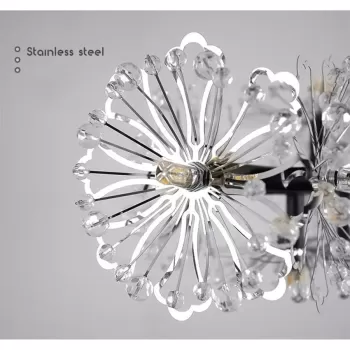 Candelabru Cristal PETERHOF Eleganza, 13x G4, Diametru 49cm, 18XG4, Negru