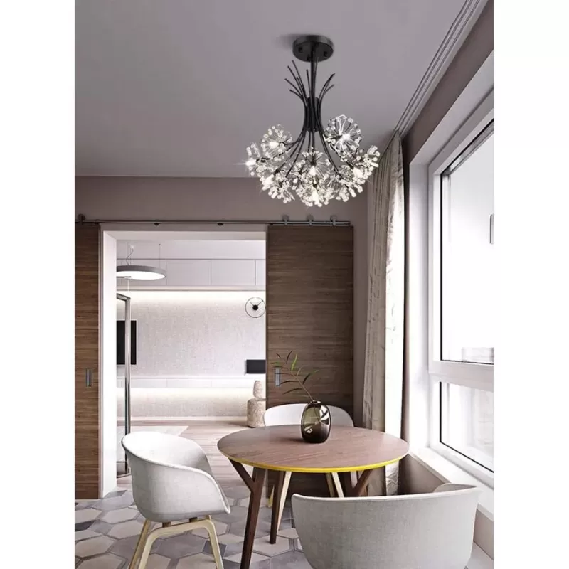 Candelabru Cristal PETERHOF Eleganza, 13x G4, Diametru 49cm, 18XG4, Negru