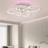 Lustra LED cu telecomanda si cristal NOVA ROTONDA RGB 152W, 6 Cercuri, lumina Rece/Calda/Neutra, Dimabila, Crom Lucios