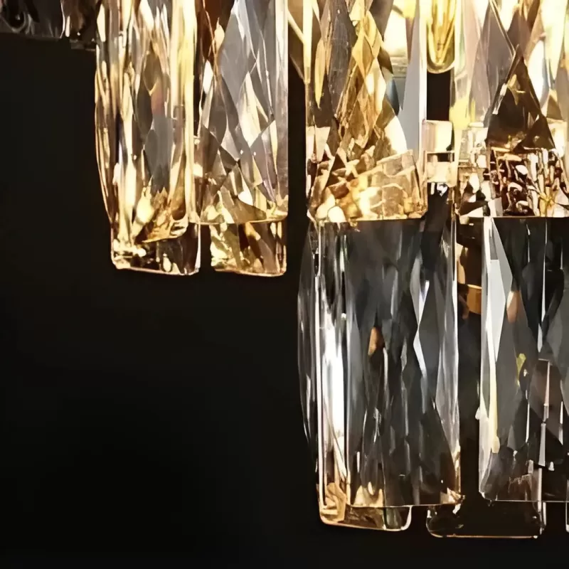 Candelabru Cristal WINDSOR Altiora, Diametru 60cm, Inaltime 1800cm, Auriu Lucios, Inaltime Reglabila, Design Elegant