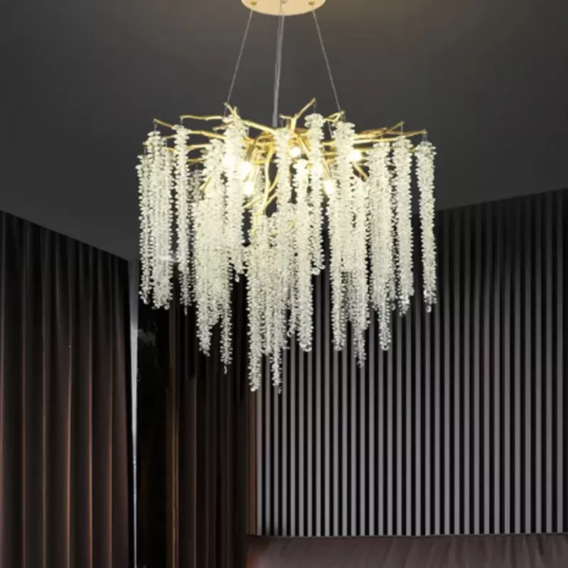 Candelabru Cristal Judson 6x E14 Auriu