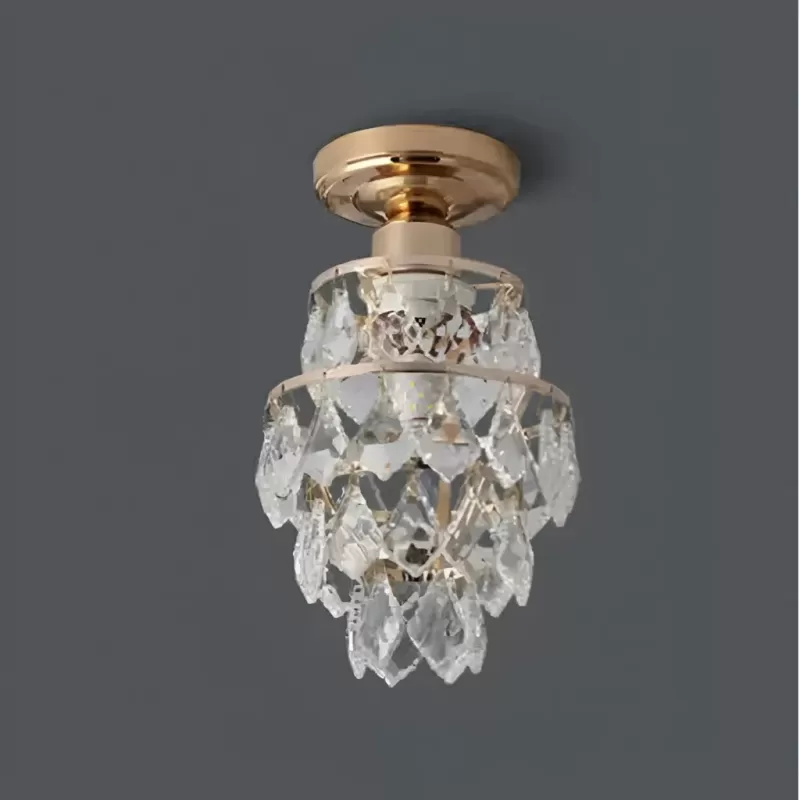 Lustra Ezzelin Cristal, 1*E27, Metal, Auriu