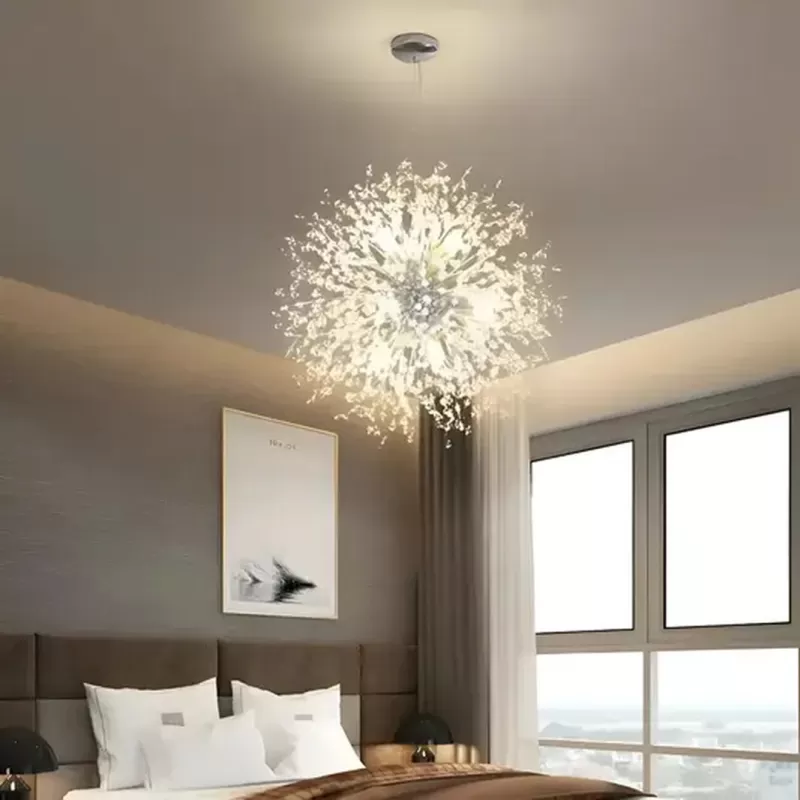 Candelabru Cristal Schonbrunn, 9x G9, Diametru 49cm, Argintiu Lucios, Inaltime Reglabila