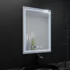Oglinda LED Rectangulara, 60x80cm, Verite Imperial Silver Motion Glow Marcello, Sistem Dezaburire, Ceas & Termometru, Dimabila