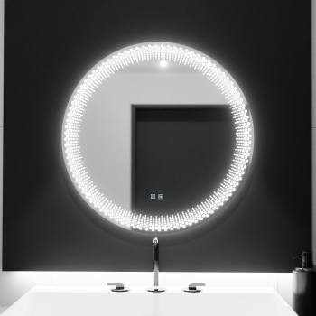 Oglinda LED Rotunda 70cm, Stellaire Touch, Sistem Dezaburire, Dimabila