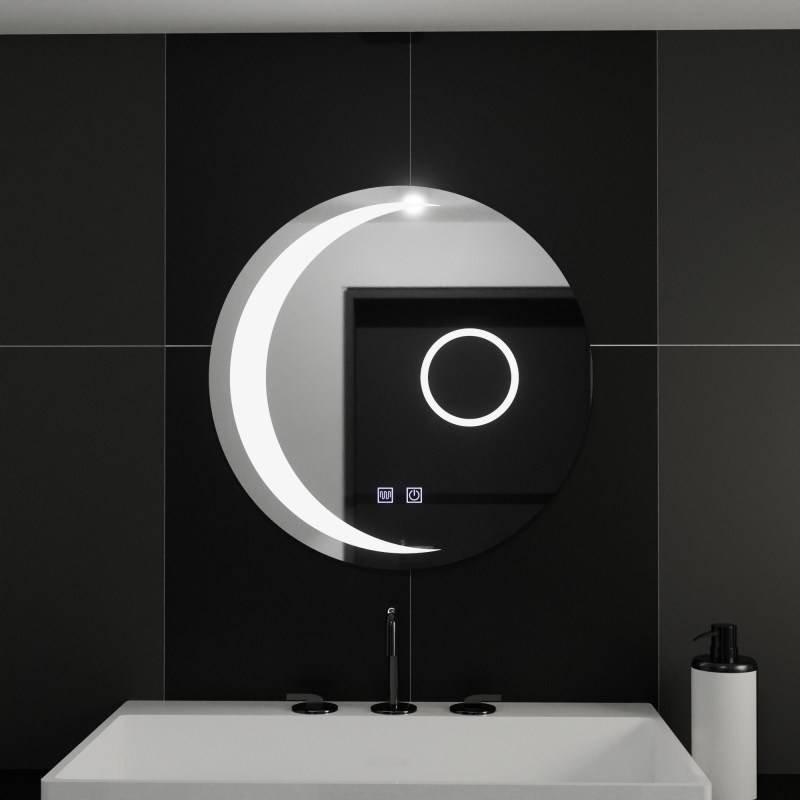 Oglinda LED Rotunda, 60cm, Orbis Touch, Sistem Dezaburire,Dimabila