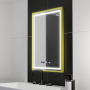 Oglinda LED Rectangulara, 50x70cm, Verite Royale Gold Motion Glow Marcello, Sistem Dezaburire, Ceas & Termometru, Dimabila