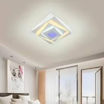 Lustra LED NIVARA RGB 3D 20W, lumina Rece/Calda/Neutra, Alb