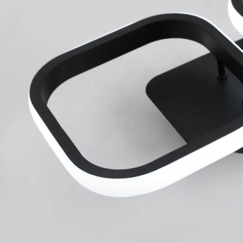 Lustra LED VERTEX 16W, 2 Patrate, Liniara, lumina Rece/Calda/Neutra, Neagra