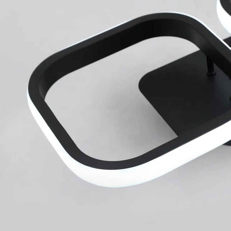 Lustra LED VERTEX 16W, 2 Patrate, Liniara, lumina Rece/Calda/Neutra, Neagra