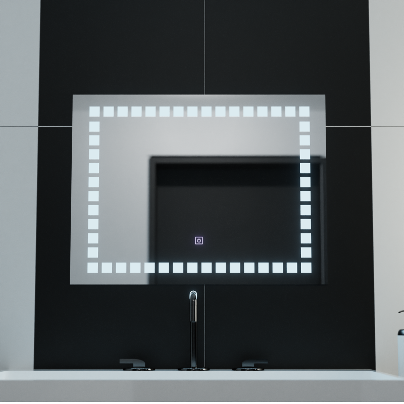 Oglinda LED Rectangulara, 80x60cm, Grid Light Basic Touch