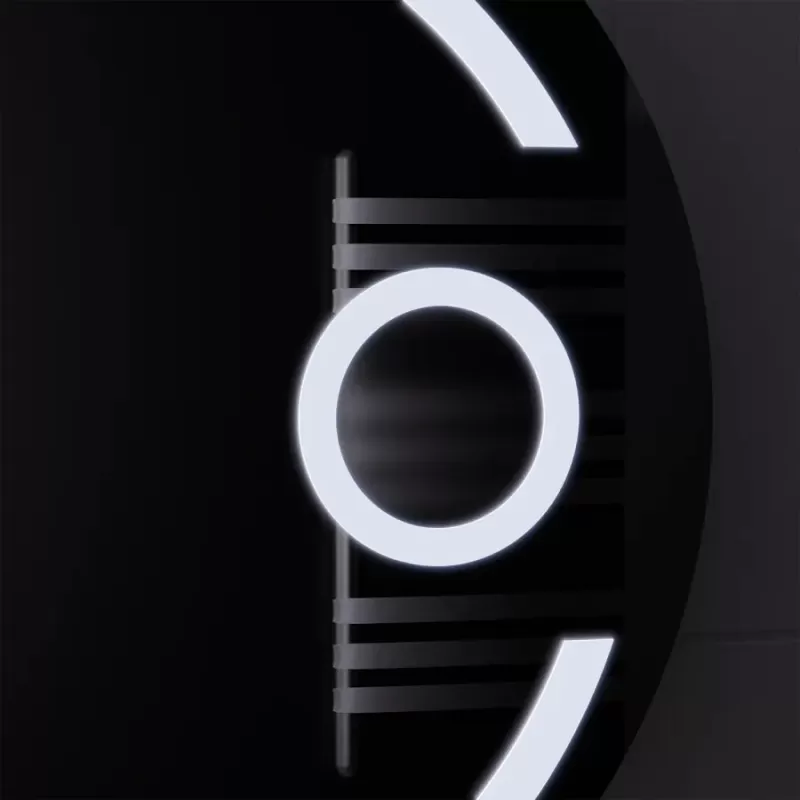 Oglinda LED Rotunda, 70cm, Visio MotionGlow Marcello, Sistem Dezaburire, Ceas & Termometru, Lupa Cosmetica, Dimabila