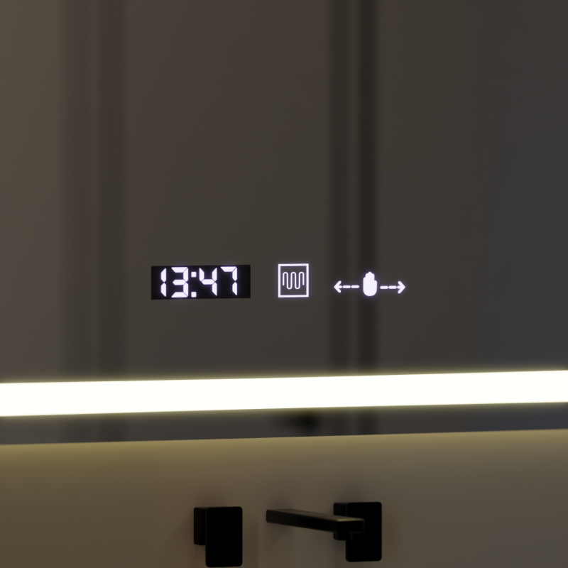 Oglinda LED Rectangulara 120x80cm Verite MotionGlow Marcello, Sistem Dezaburire, Ceas & Termometru, Dimabila