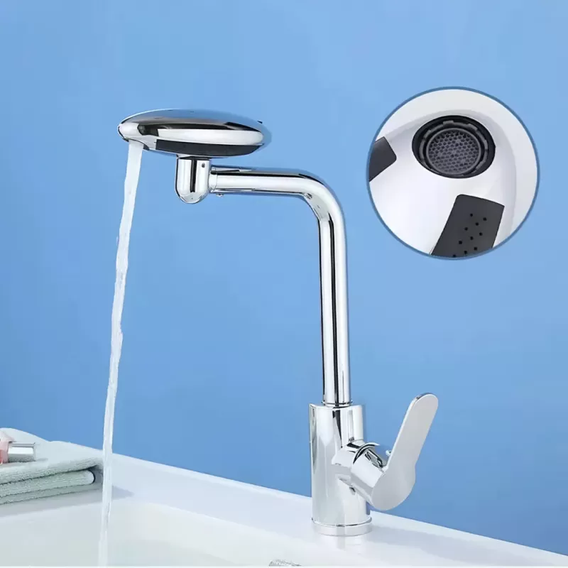 Baterie Lavoar Cartus Ceramic Pipa Rotativa Crom Lucios Racorduri Incluse EC02