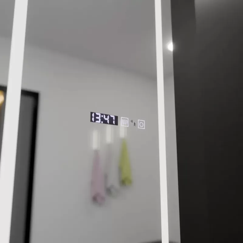Oglinda LED Rectangulara, 45x140cm, Giulia Senzor Radar Marcello, Sistem Dezaburire, Ceas & Termometru, Dimabila, Dressing Couture