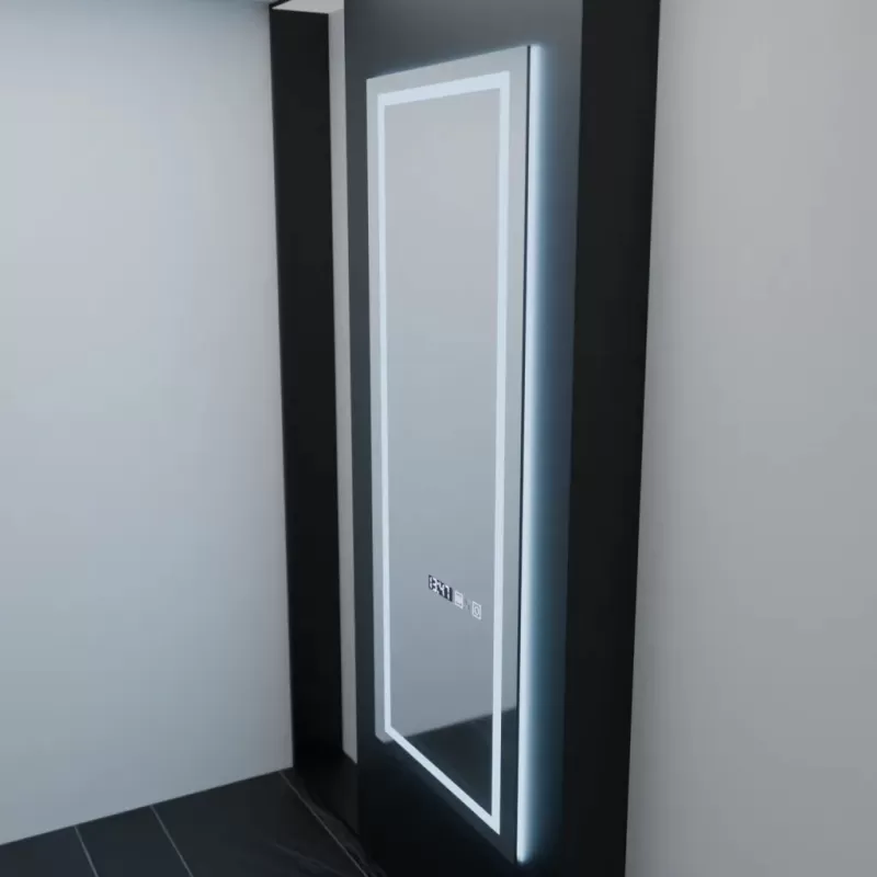 Oglinda LED Rectangulara, 60x150cm, Alessia Senzor Radar Marcello, Sistem Dezaburire, Ceas & Termometru, Dimabila, Dressing Couture