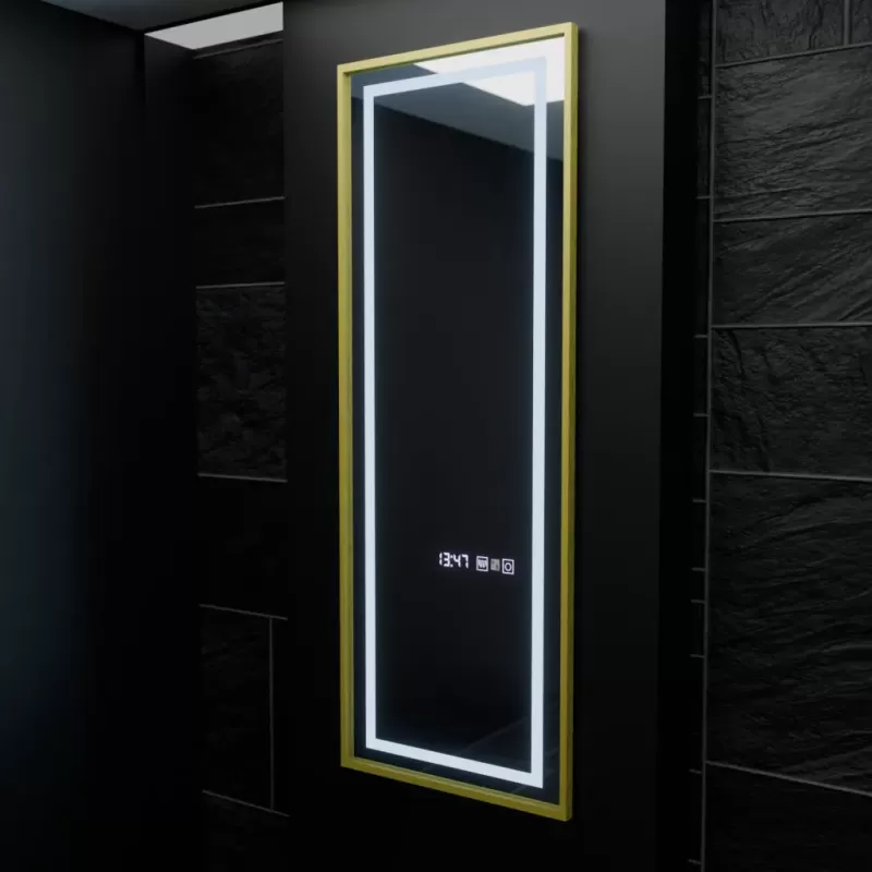 Oglinda LED Rectangulara, 45x140cm, Elena Senzor Radar Marcello, Sistem Dezaburire, Ceas & Termometru, Dimabila, Dressing Couture