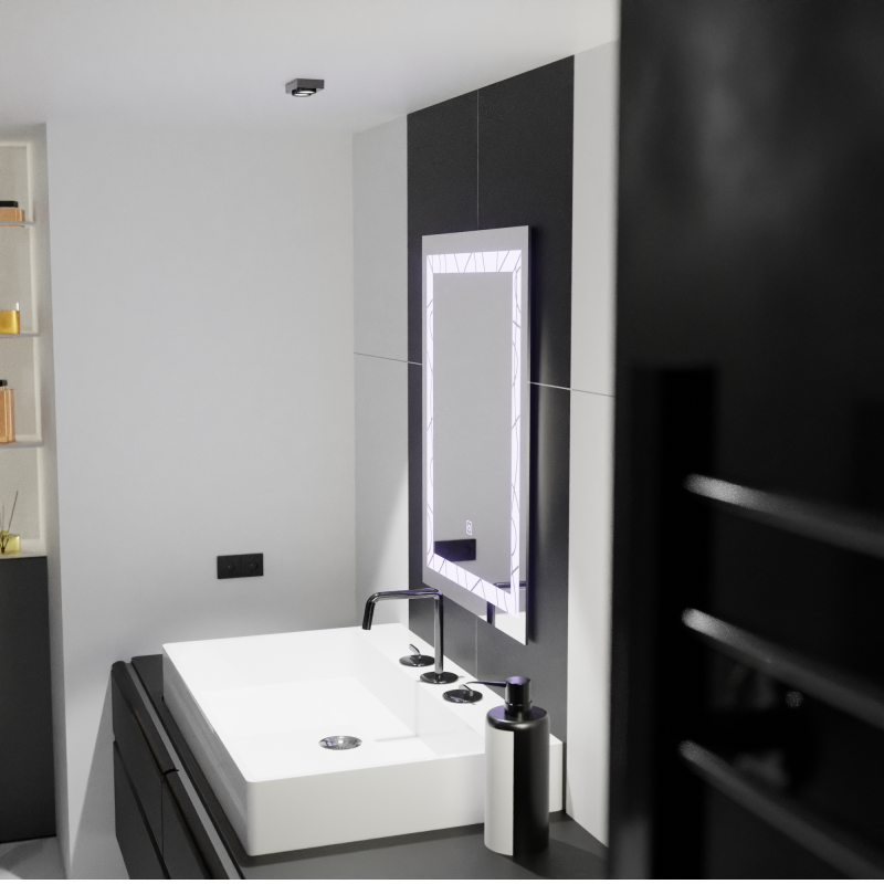 Oglinda LED Rectangulara, 60x80cm, Deco Frame Basic Touch