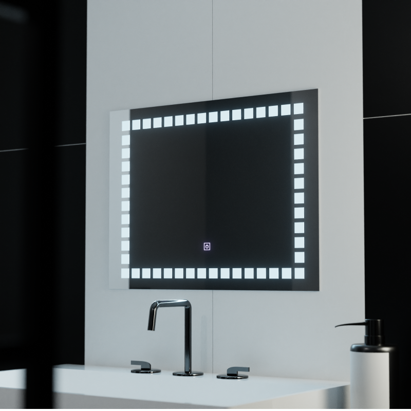 Oglinda LED Rectangulara, 80x60cm, Grid Light Basic Touch