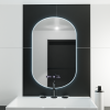 Oglinda LED Ovala, 50x80cm, Lucia Senzor Marcello, Sistem Dezaburire, Ceas & Termometru, Dimabila