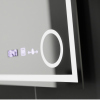 Oglinda LED Rectangulara, 60x60cm, Souverain MotionGlow Marcello, Sistem Dezaburire, Ceas & Termometru, Lupa Cosmetica, Dimabila