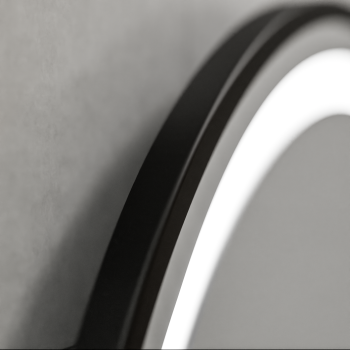 Oglinda LED Rotunda, 70cm, Celeste Majeste Noir MotionGlow Marcello, Sistem Dezaburire, Ceas & Termometru, Dimabila