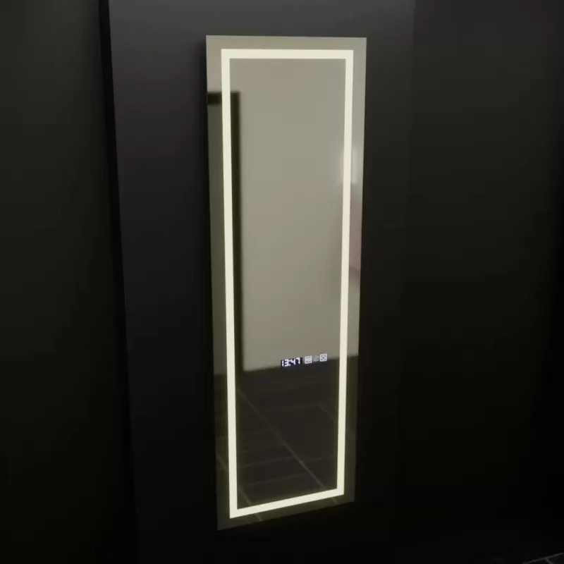 Oglinda LED Rectangulara, 45x140cm, Giulia Senzor Radar Marcello, Sistem Dezaburire, Ceas & Termometru, Dimabila, Dressing Couture