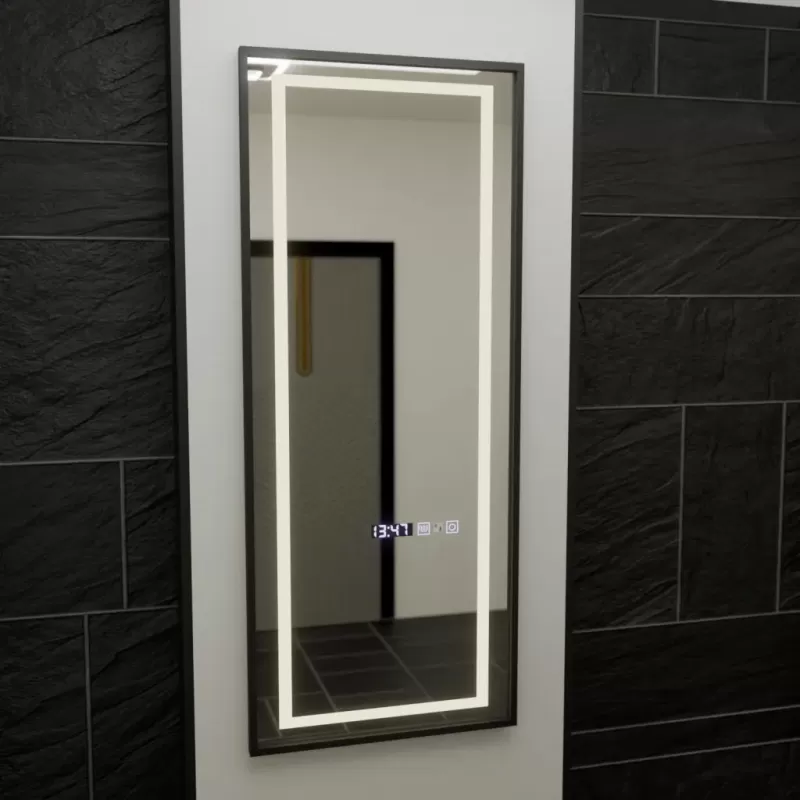 Oglinda LED Rectangula, 60x150cm, Bianca Senzor Radar Marcello, Sistem Dezaburire, Ceas & Termometru, Dimabila, Dressing Couture