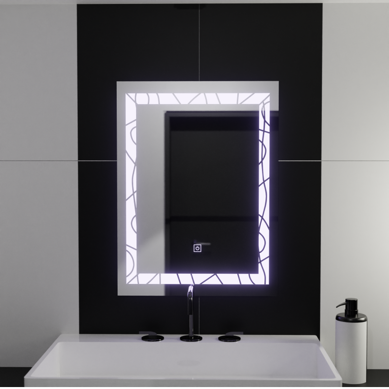 Oglinda LED Rectangulara, 60x80cm, Deco Frame Basic Touch