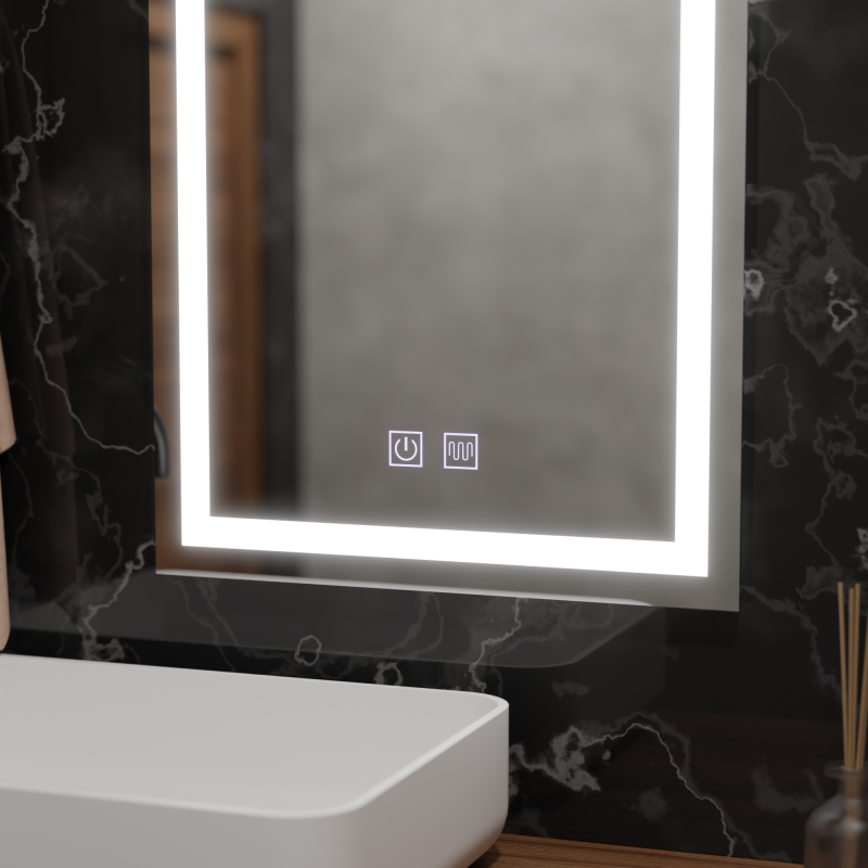 Oglinda LED Rectangulara, 60x80cm, Edge LUMINOUS Touch, Sistem Dezaburire, Dimabila