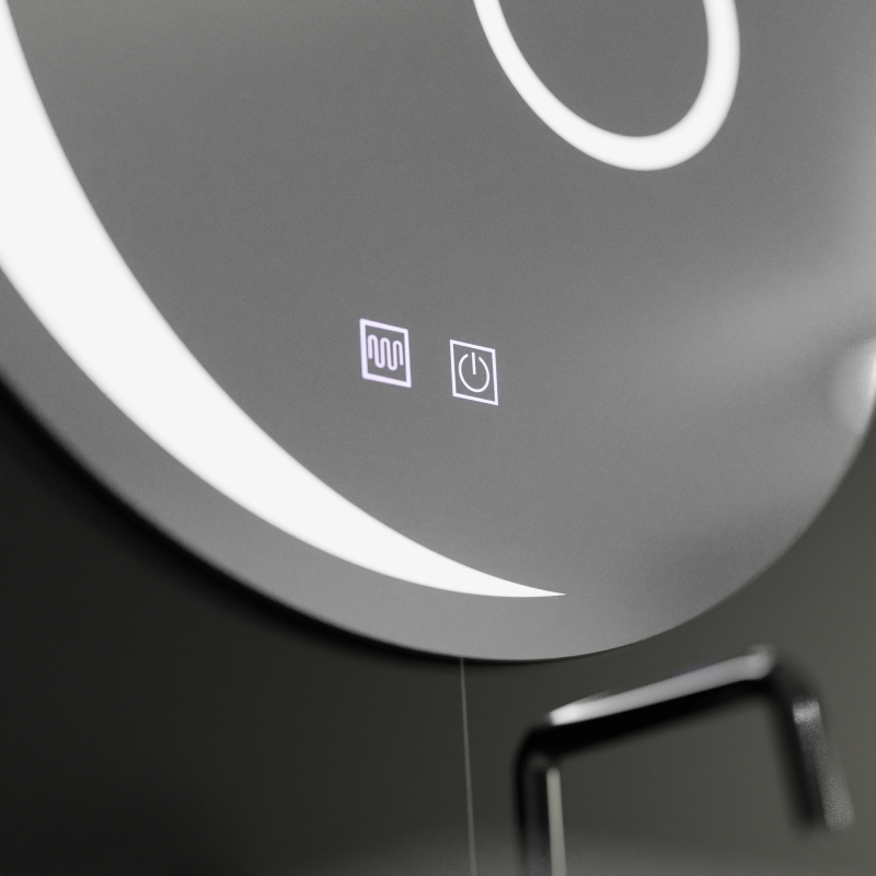 Oglinda LED Rotunda, 60cm, Orbis Touch, Sistem Dezaburire,Dimabila