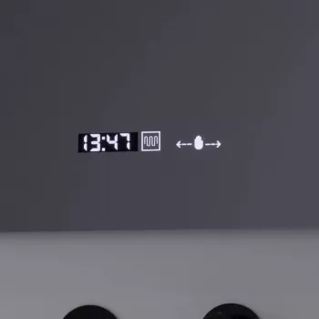 Oglinda LED Rectangulara, 80x60cm, Precision MotionGlow Marcello, Sistem Dezaburire, Ceas & Termometru, Lupa Cosmetica, Dimabila